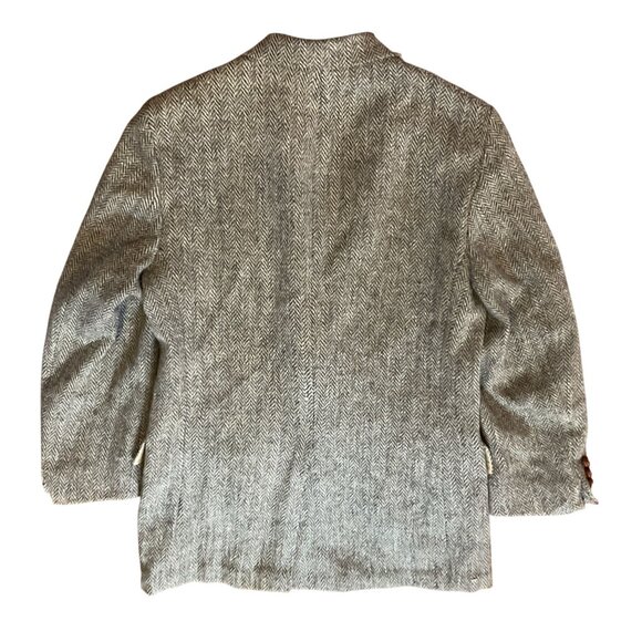Vintage Harris Tweed Sport Sz 42S Brown Gray Herringbone Part Lined Scottish Men - Picture 2 of 7
